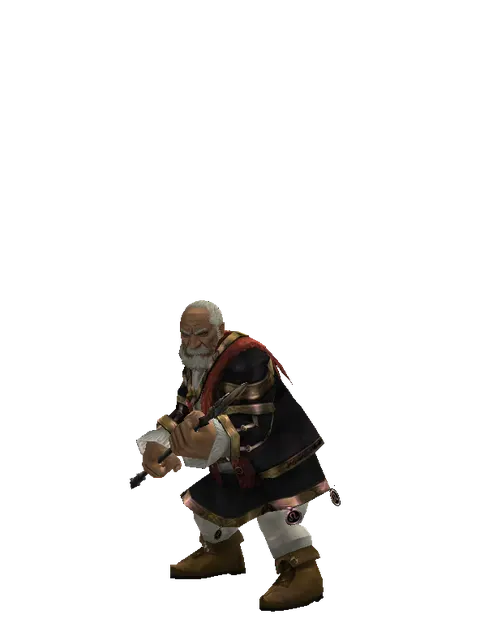 Enhanced Spear of Silenos on a male Dwarf, front view