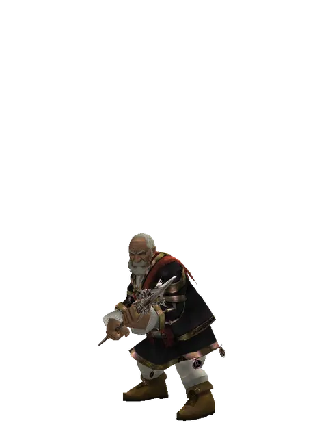 Infinity Spear on a male Dwarf, front view