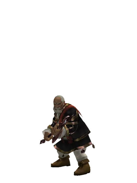 Orcish Halberd on a male Dwarf, front view