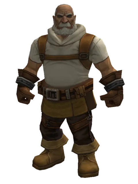 Apprentice's (robe) on a male Dwarf, front view