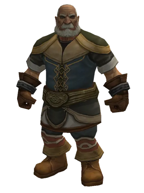 Leather (robe) on a male Dwarf, front view