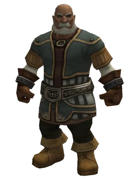 Mystic's (robe) on a male Dwarf, front view