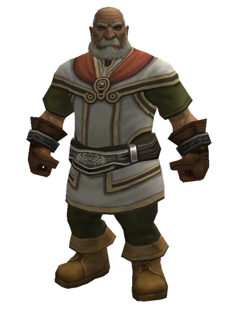 White (robe) on a male Dwarf, front view