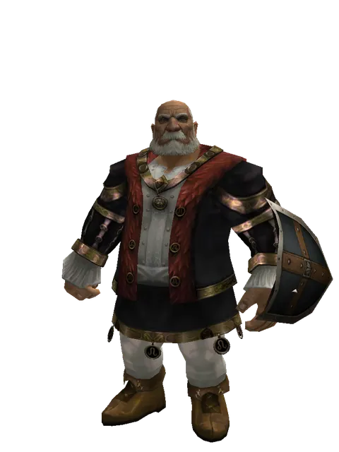 Aspis on a male Dwarf, front view