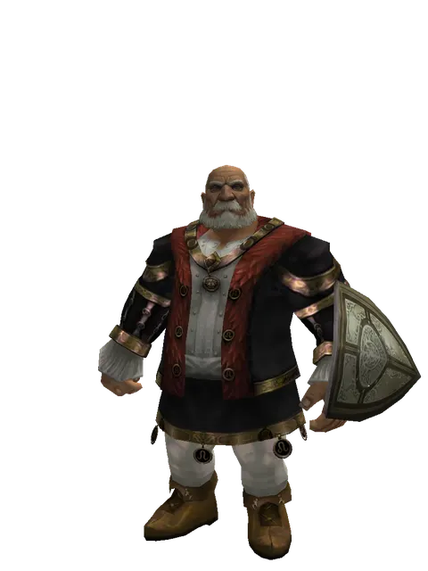 Dream Shield on a male Dwarf, front view
