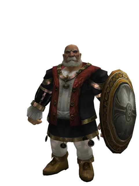 Mia Shield on a male Dwarf, front view