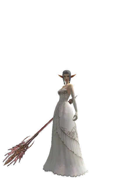 Arcana Mace on a female Elf, front view