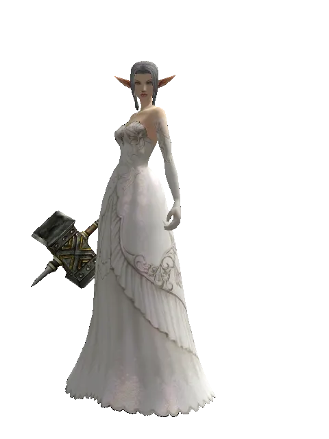 Big Hammer on a female Elf, front view
