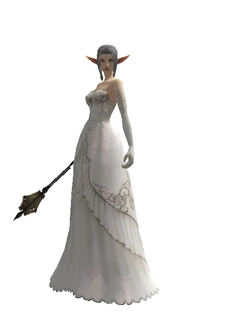 Dwarven Mace on a female Elf, front view