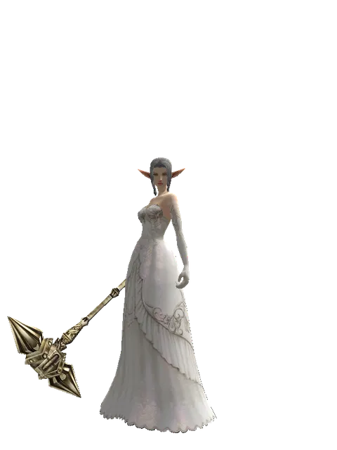 Dwarven War Hammer on a female Elf, front view