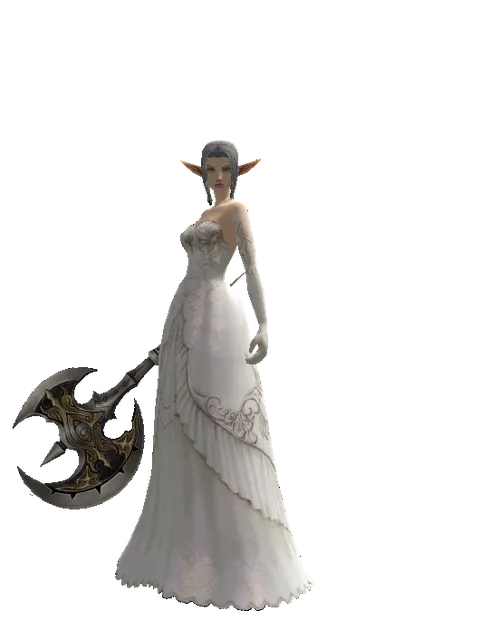 Ecliptic Axe on a female Elf, front view