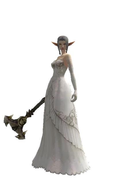 Elrokian Trap on a female Elf, front view