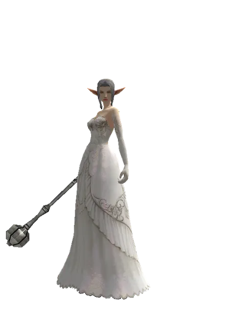 Heavy Mace on a female Elf, front view