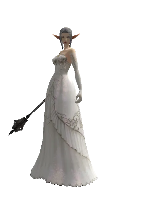 Mace on a female Elf, front view