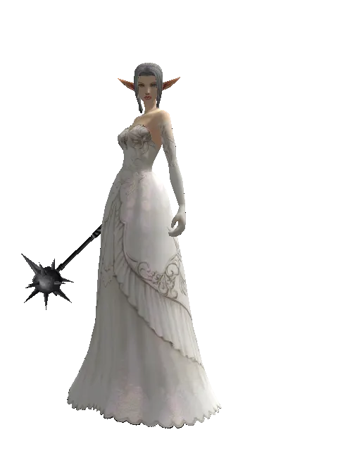Morning Star on a female Elf, front view