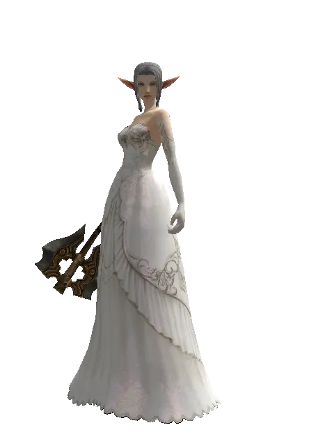 Nirvana Axe on a female Elf, front view