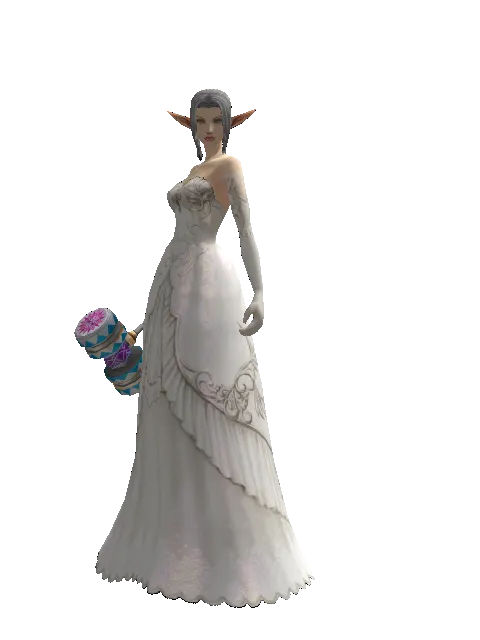 Small Blue Clown Hammer on a female Elf, front view