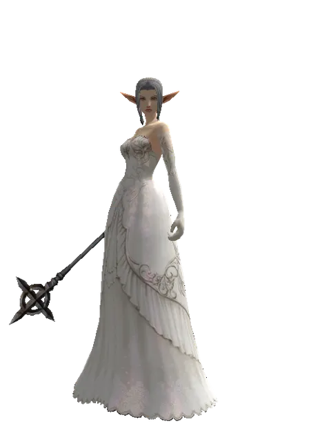 Traveler's Mace on a female Elf, front view