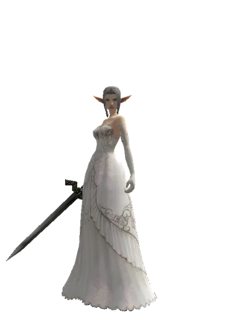 Blood Saber on a female Elf, front view