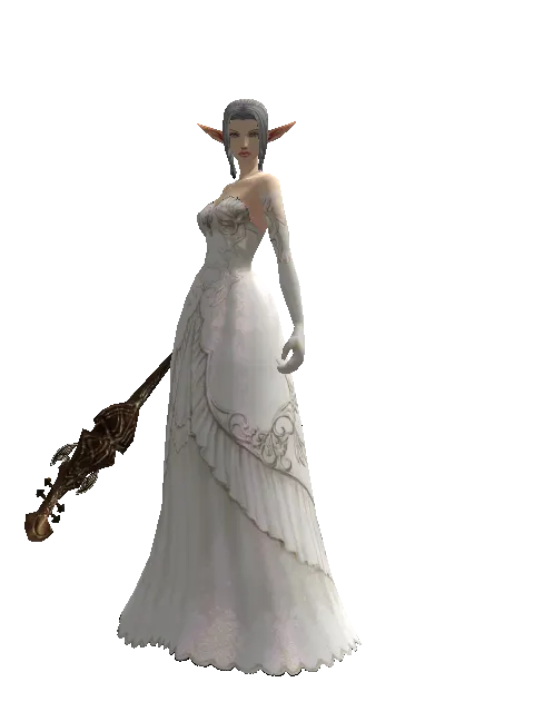 Chrono Cithara on a female Elf, front view