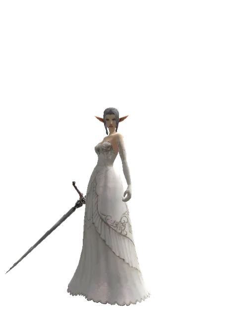 Elemental Sword on a female Elf, front view