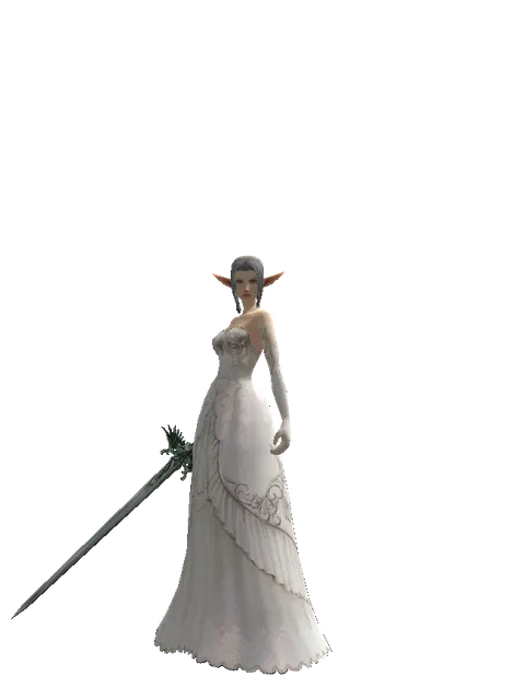 Elven Long Sword on a female Elf, front view