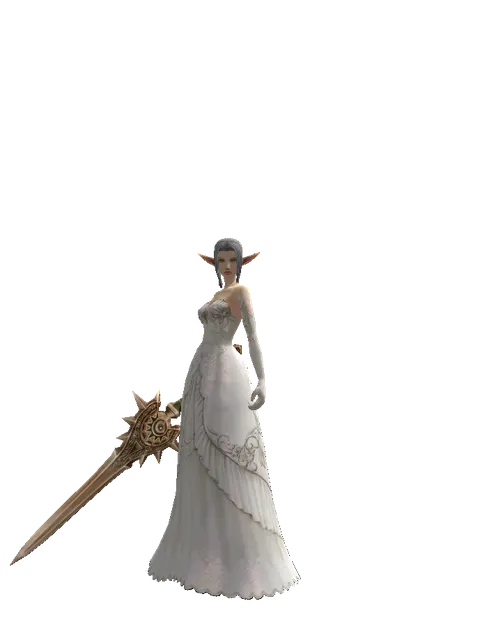Forgotten Blade on a female Elf, front view