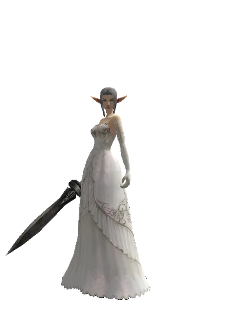 Gladius on a female Elf, front view