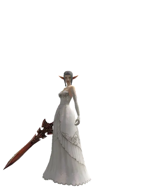 Homunkulus's Sword on a female Elf, front view