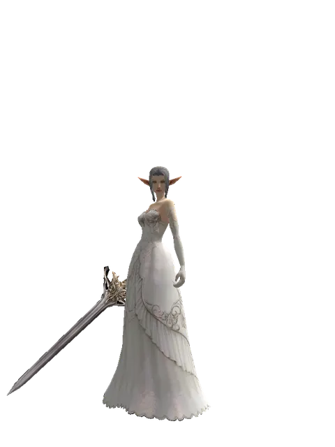 Infinity Blade on a female Elf, front view