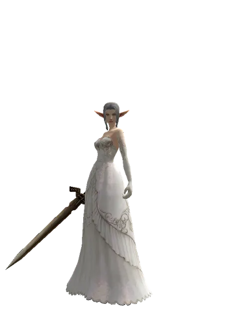 Spinebone Sword on a female Elf, front view