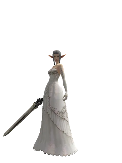 Spirit Sword on a female Elf, front view