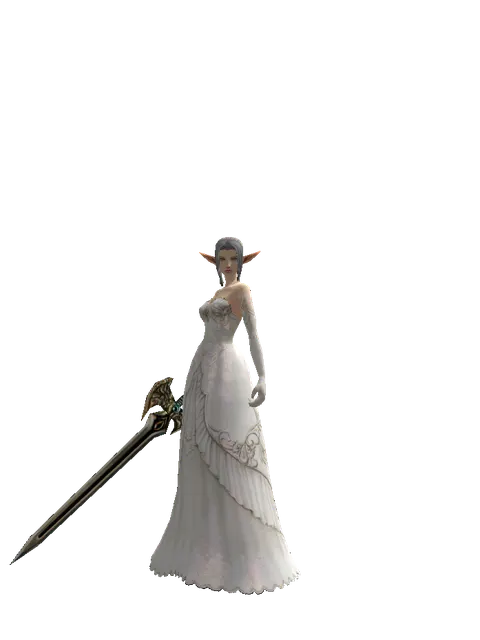 Sword of Delusion on a female Elf, front view