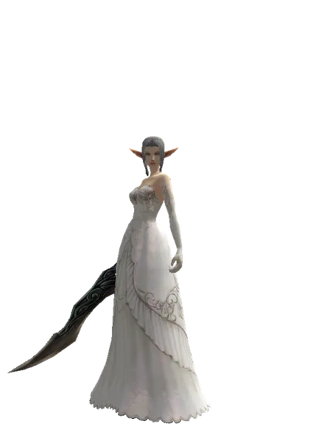 Sword of Limit on a female Elf, front view