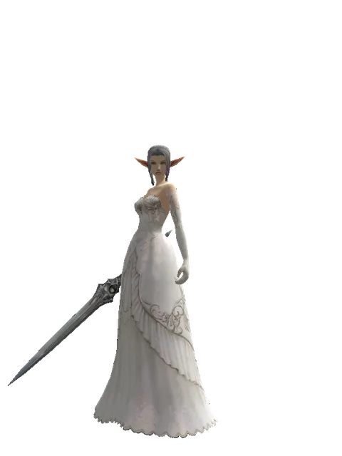 Sword of Magic Fog on a female Elf, front view