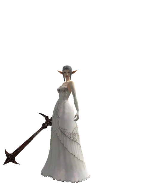 Sword of Nightmare on a female Elf, front view