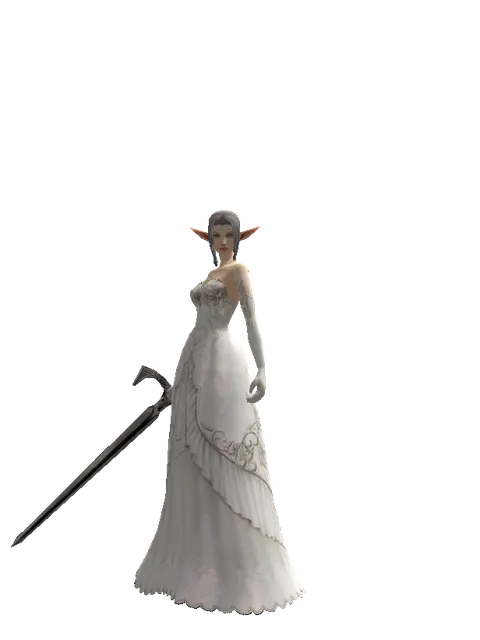Sword of Revolution on a female Elf, front view