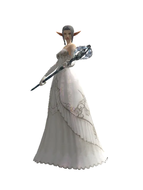 Crystal Staff on a female Elf, front view