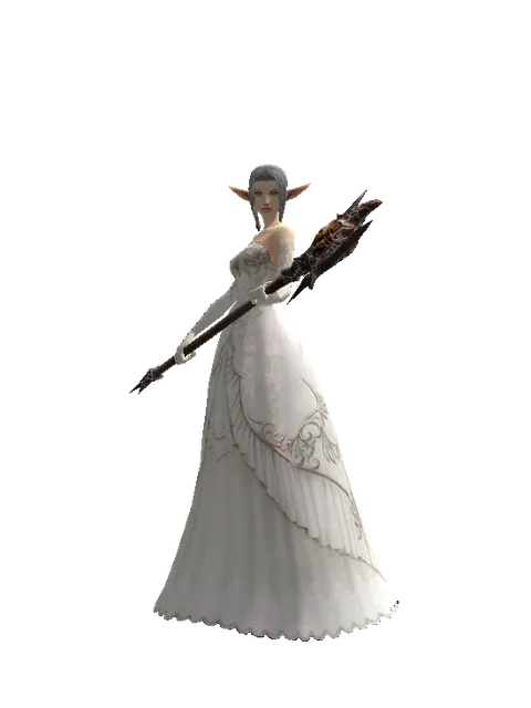 Daimon Crystal on a female Elf, front view