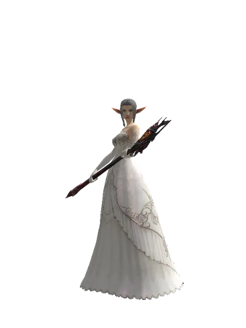 Demon's Staff on a female Elf, front view
