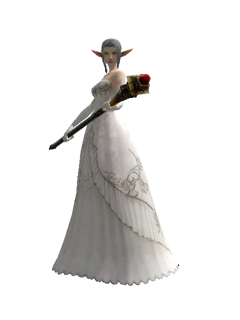 Ghost Staff on a female Elf, front view