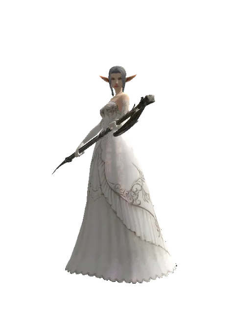 Heavy Doom Axe on a female Elf, front view
