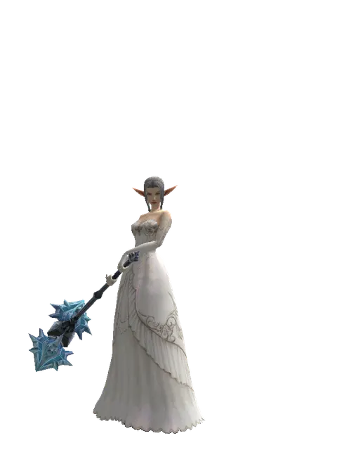 Ice Storm Hammer on a female Elf, front view