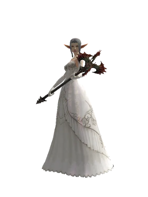 Inferno Staff on a female Elf, front view