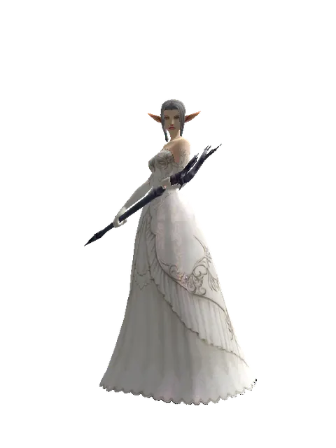 Mystic Staff on a female Elf, front view