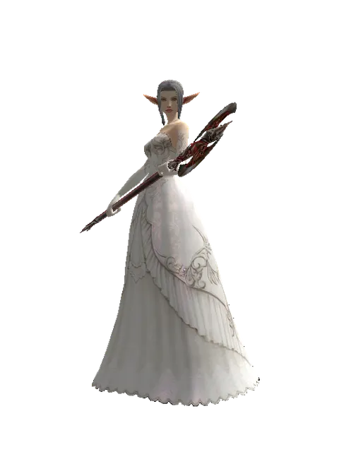 Pa'agrian Axe on a female Elf, front view