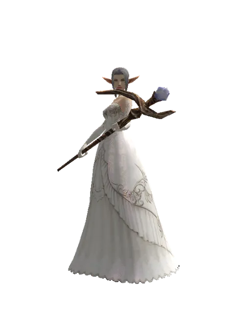 Staff of Magic on a female Elf, front view