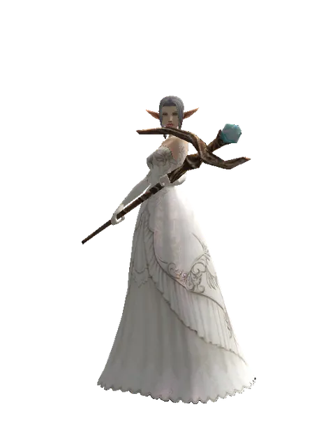 Staff of Mana on a female Elf, front view