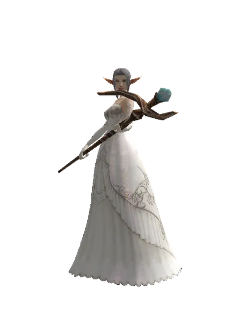 Traveler's Staff on a female Elf, front view