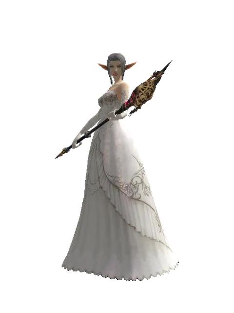 Vesper Staff on a female Elf, front view